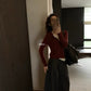 METWO> 假兩件鈕扣針織2117#