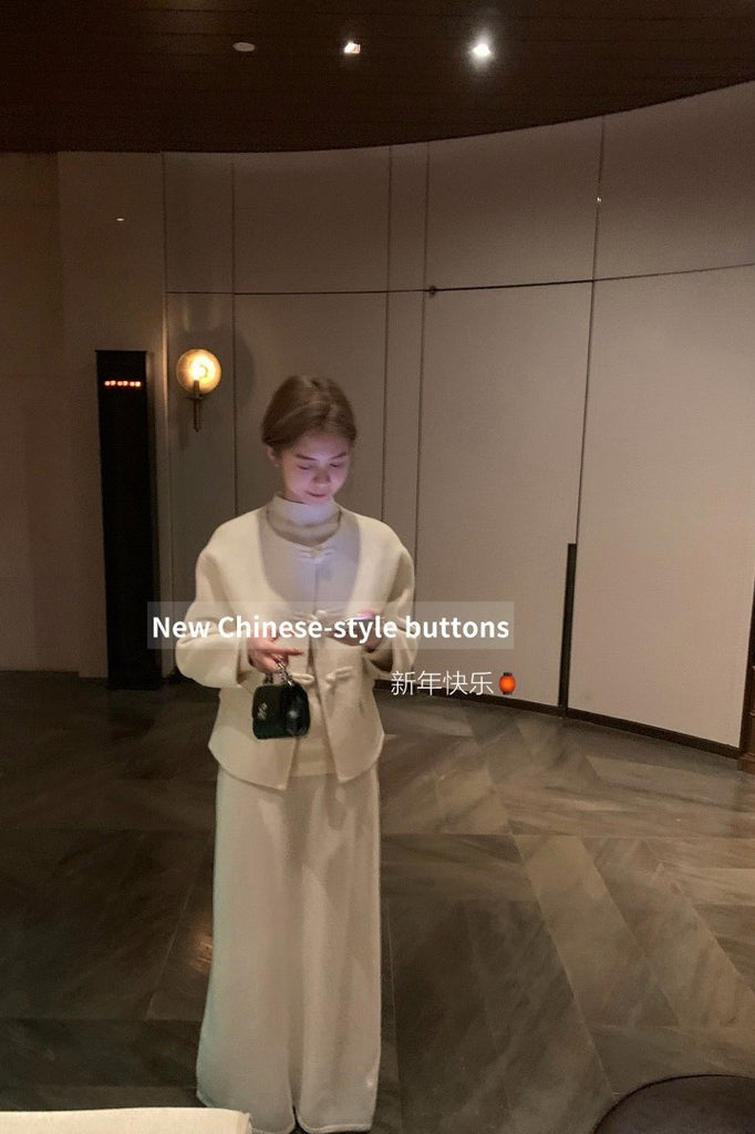 seeUbye 新中式 雙面羊毛盤釦大衣 #