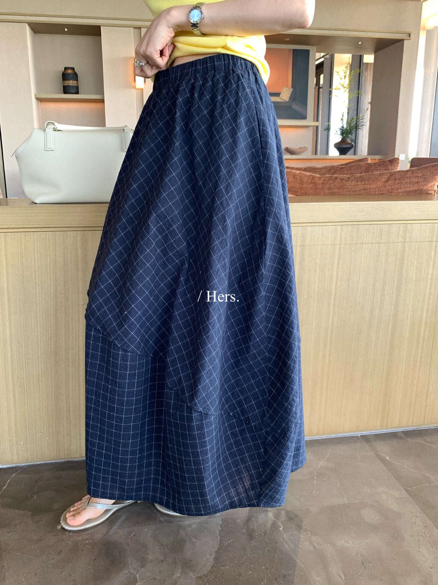 Hers - 格子山本半裙子   80304#