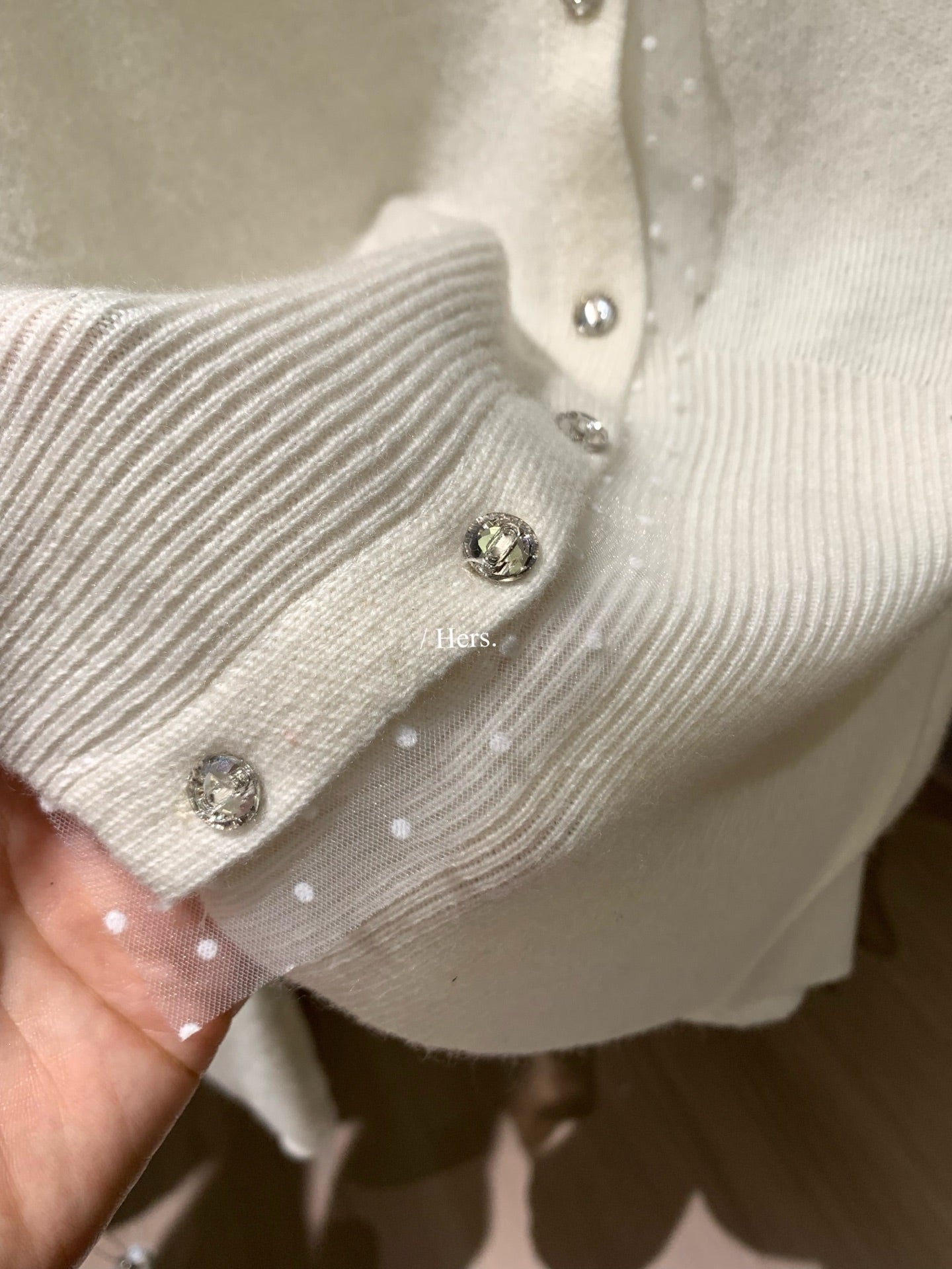 Hers - 羊絨波點紗紗針織衫  92638#