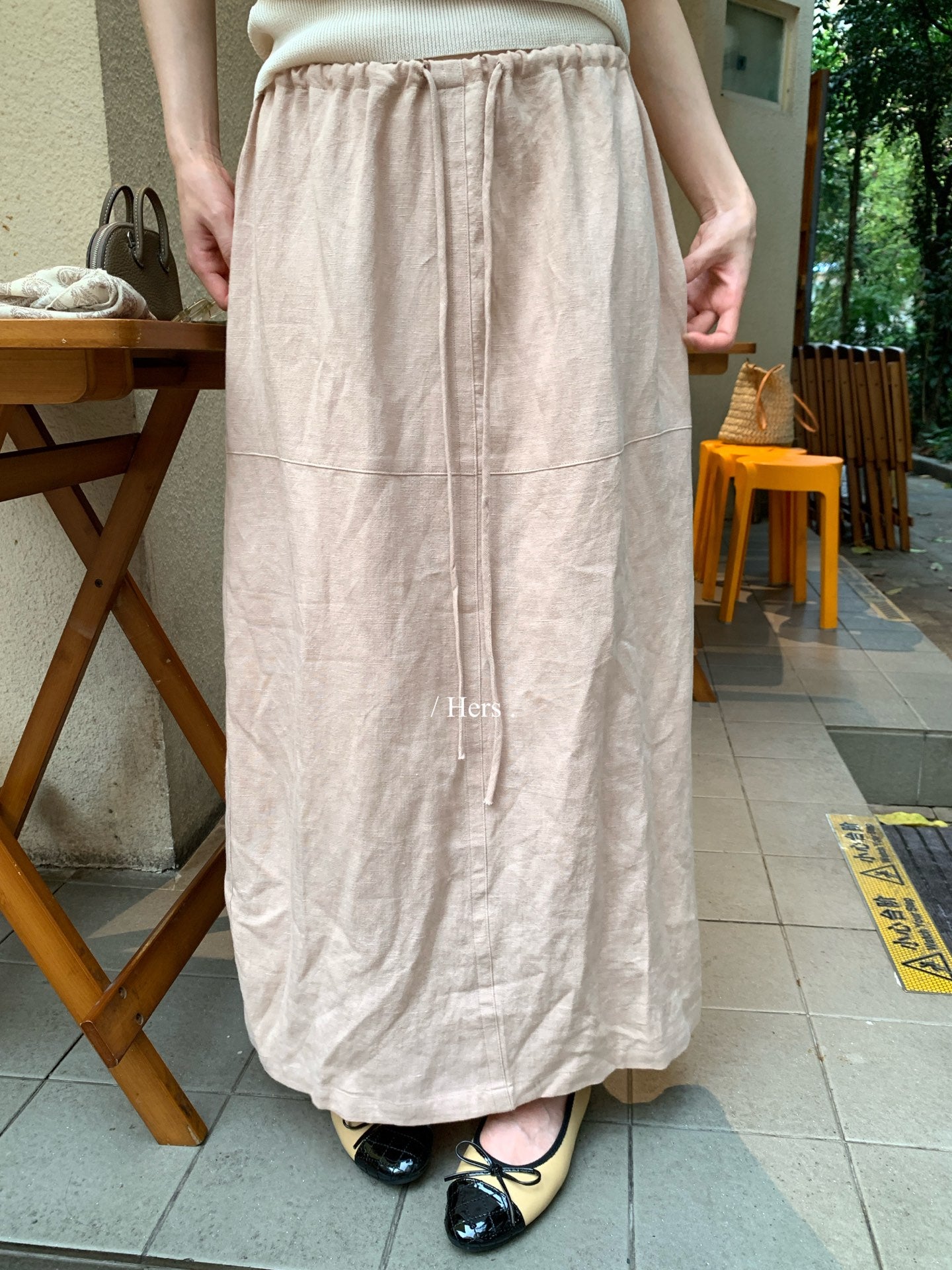 Hers - 麻料半身裙   80426#