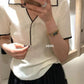 HERS> 短板V領軟針織POLO衫  20558#