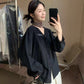 HERS - V領綁帶蕾絲衫  92245#