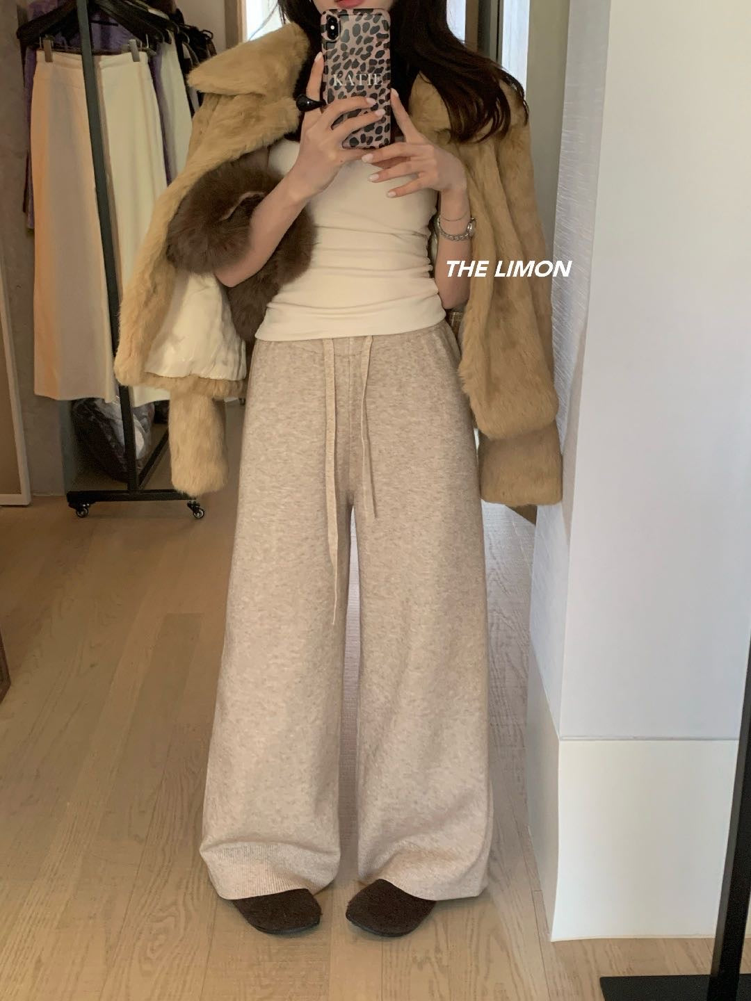 Limon - 軟糯針織休閒褲  9323#