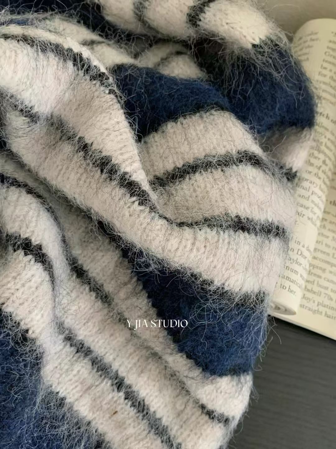 YJNENE - 長版條紋毛衣  953#