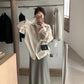 HERS> v領蕾絲拼接襯衫 20326#