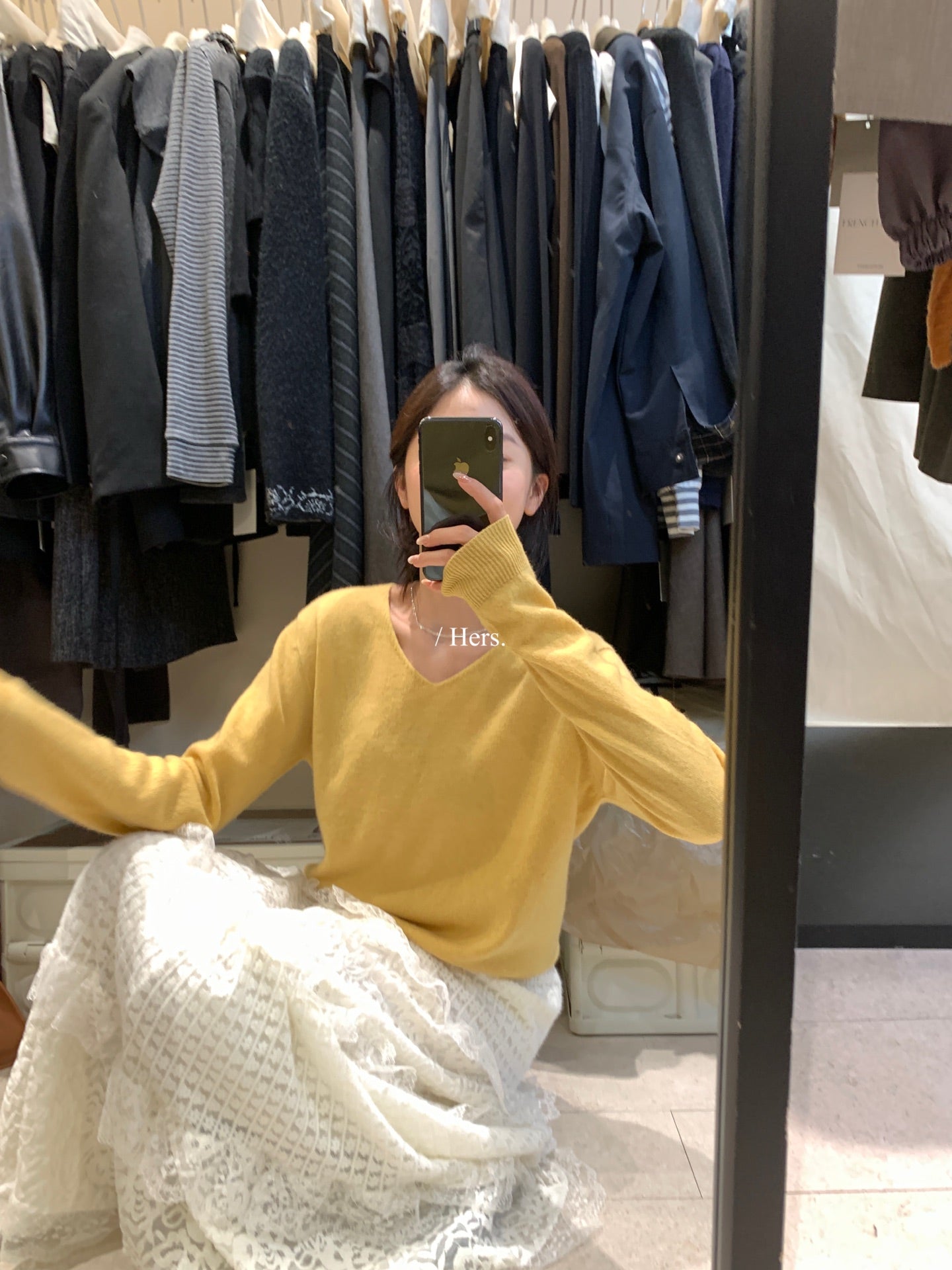 Hers - 羊毛V領針織衫  92437#