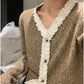 METWO>小香風銅釦毛呢針織衫 8637#