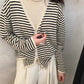 HERS>  針織條紋小外套  22000#