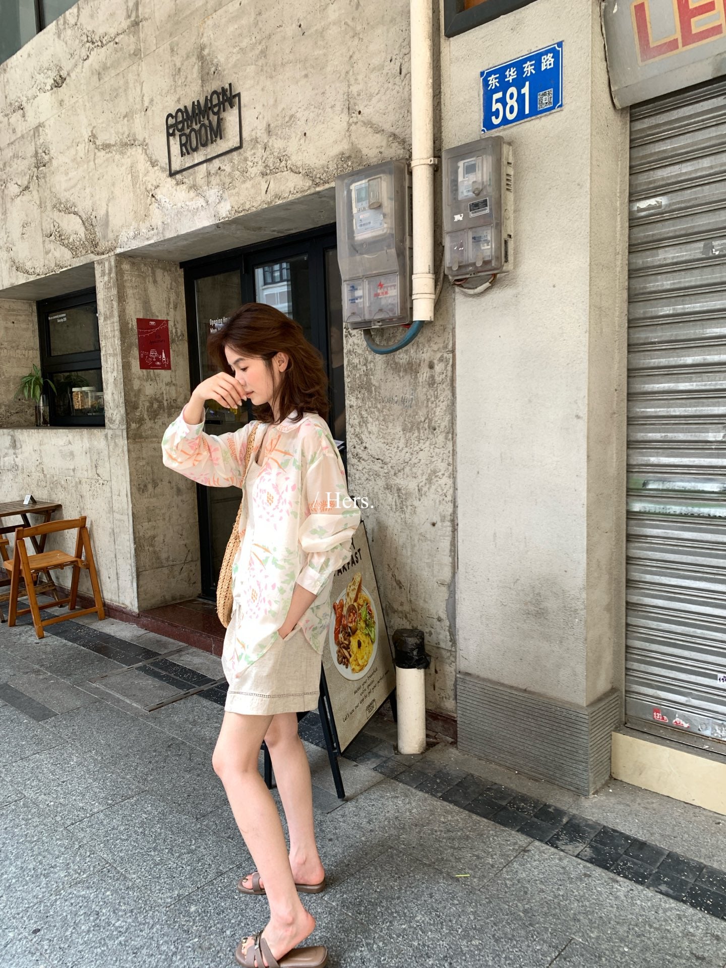 Hers - 小眾花色薄款襯衫   80398#