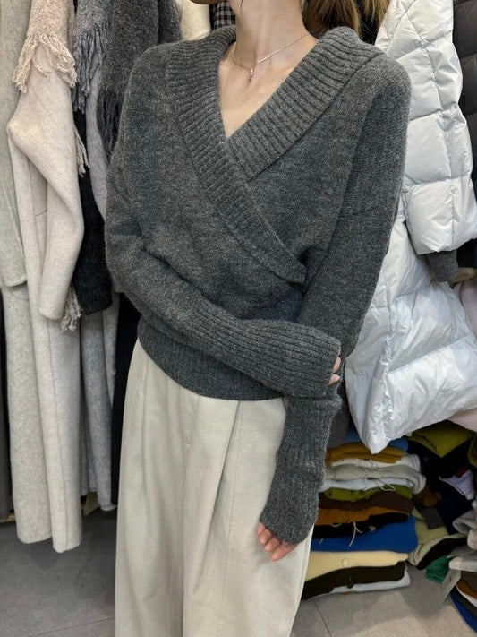 YJNN - V領縮腰毛衣  299#
