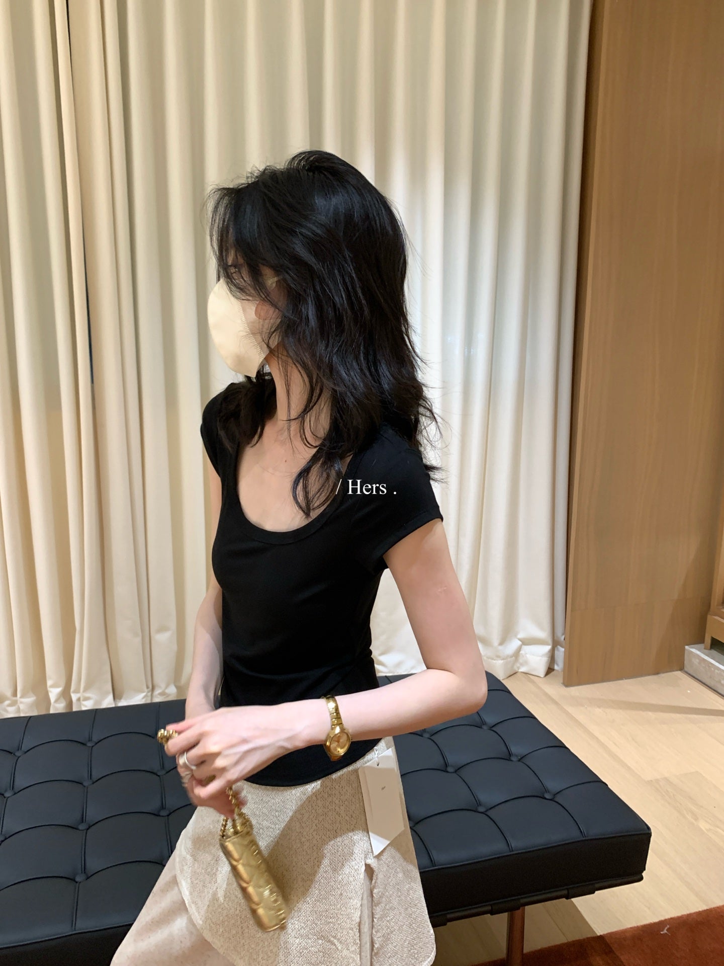 Hers - 大U領瘦瘦T    80481#