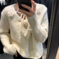 HERS> 立體花朵綁帶毛衣 10595#