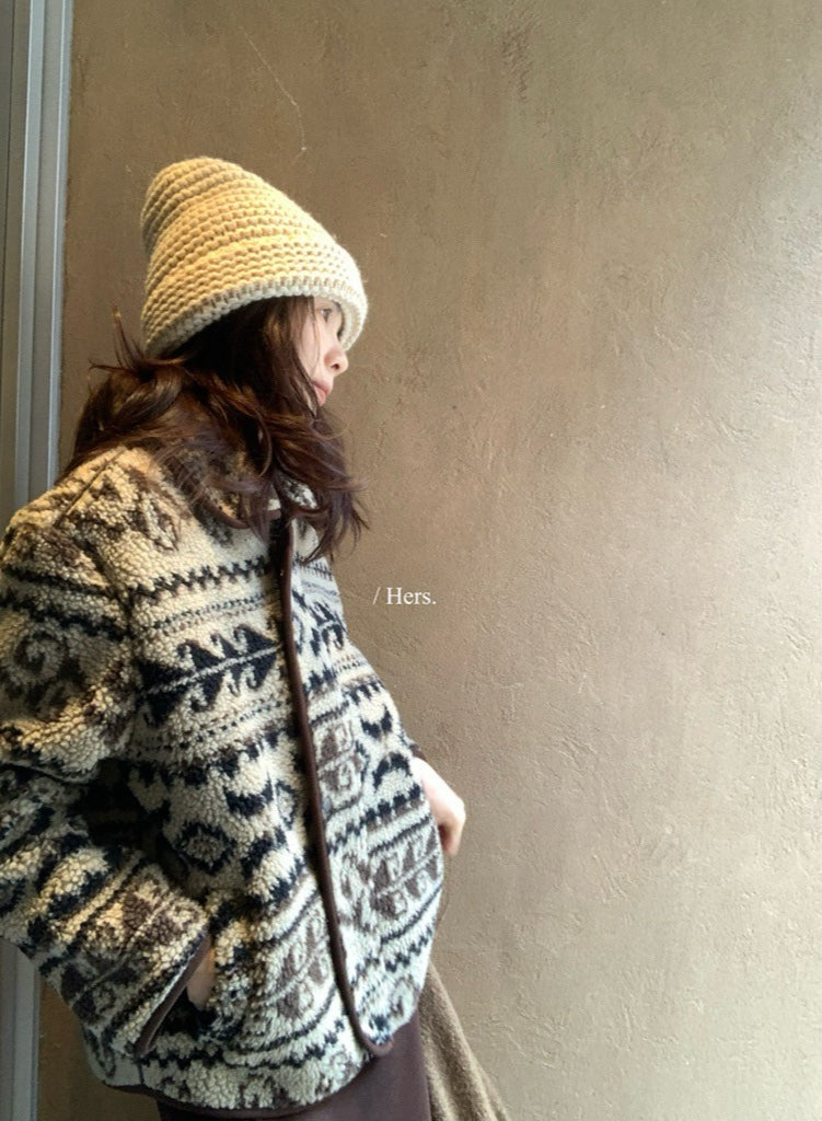 seeUbye - 費爾島搖粒絨麂皮絨一體外套  92593#