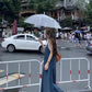 NENE > 雪花背心+軟牛仔連身裙 兩件套  6996#