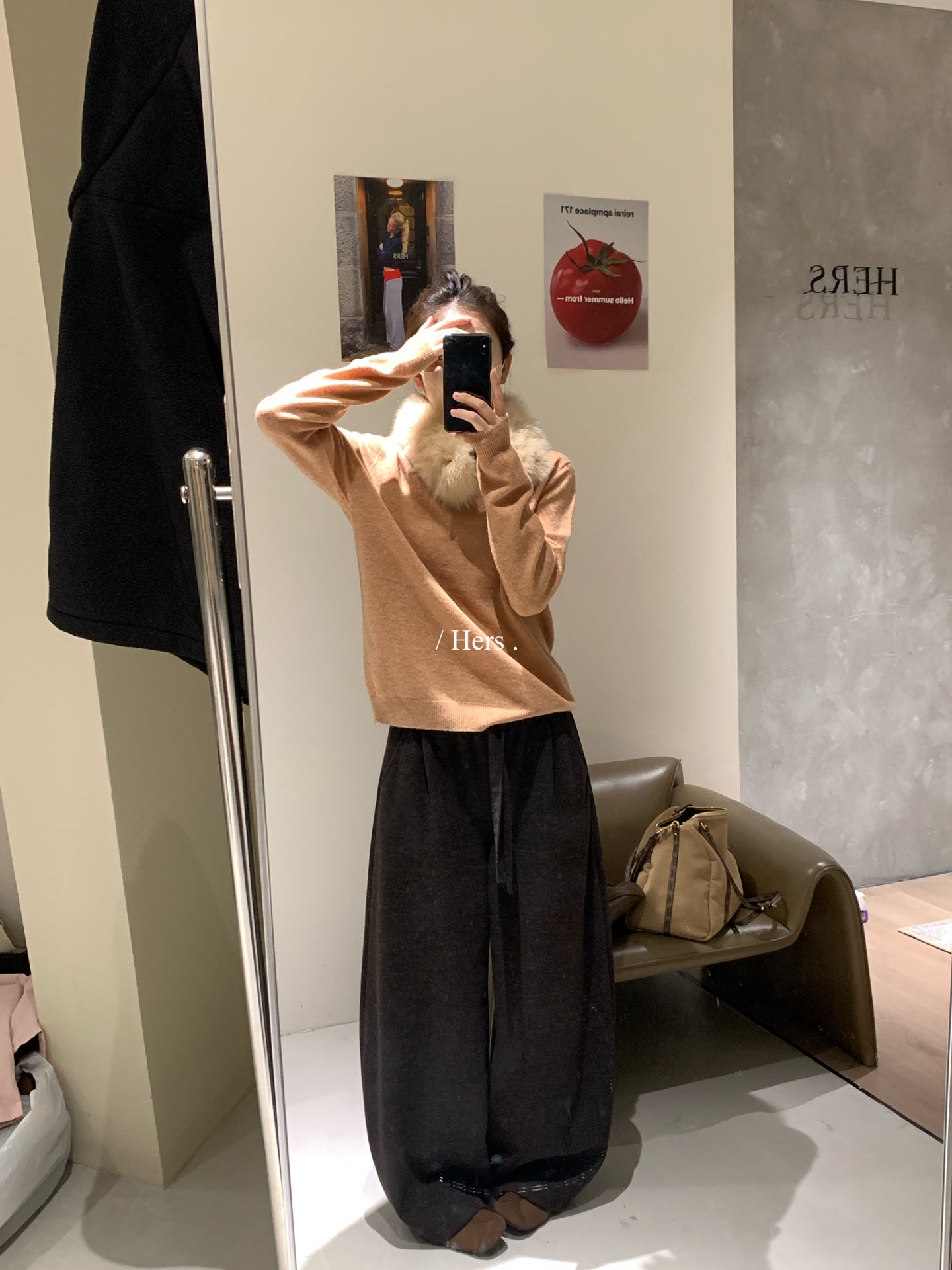 Hers - 磨毛抽繩休閒褲  92663#