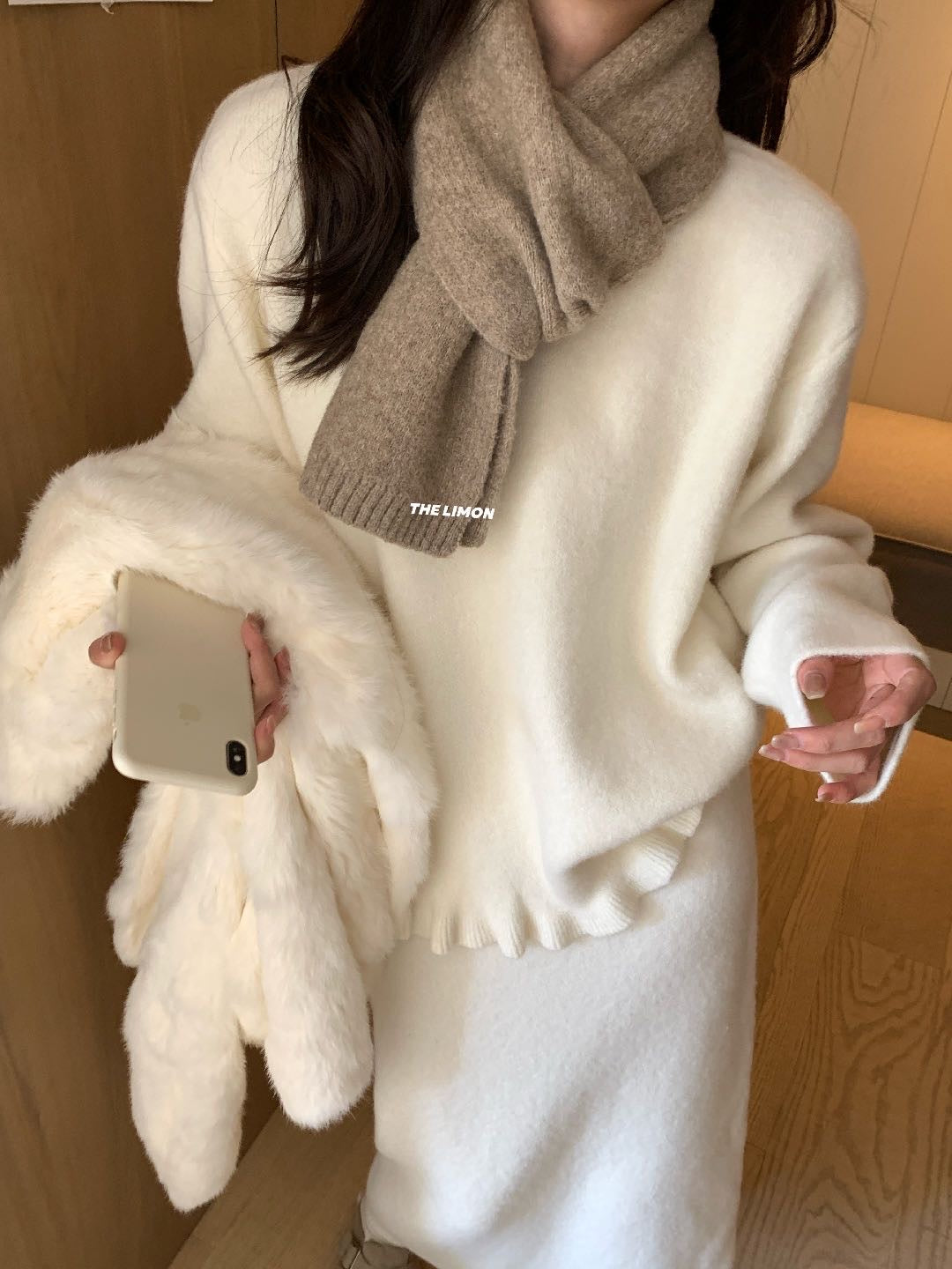 Limon - 云朵北極絨毛衣套裝  2282#