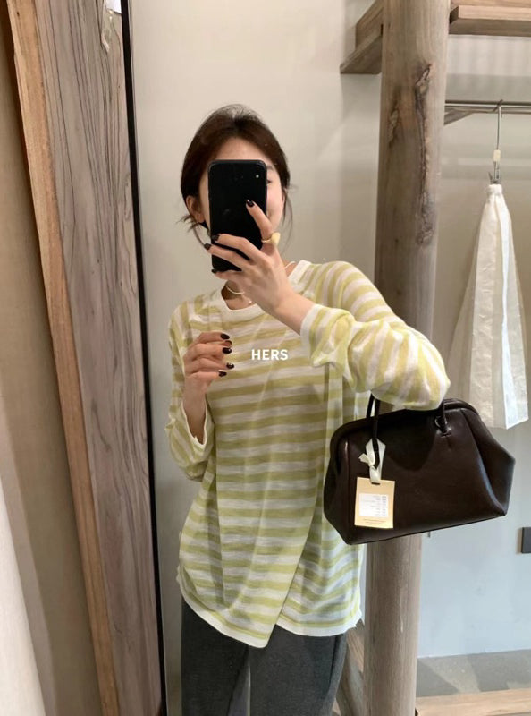 HERS> 條紋防曬衫 20534#