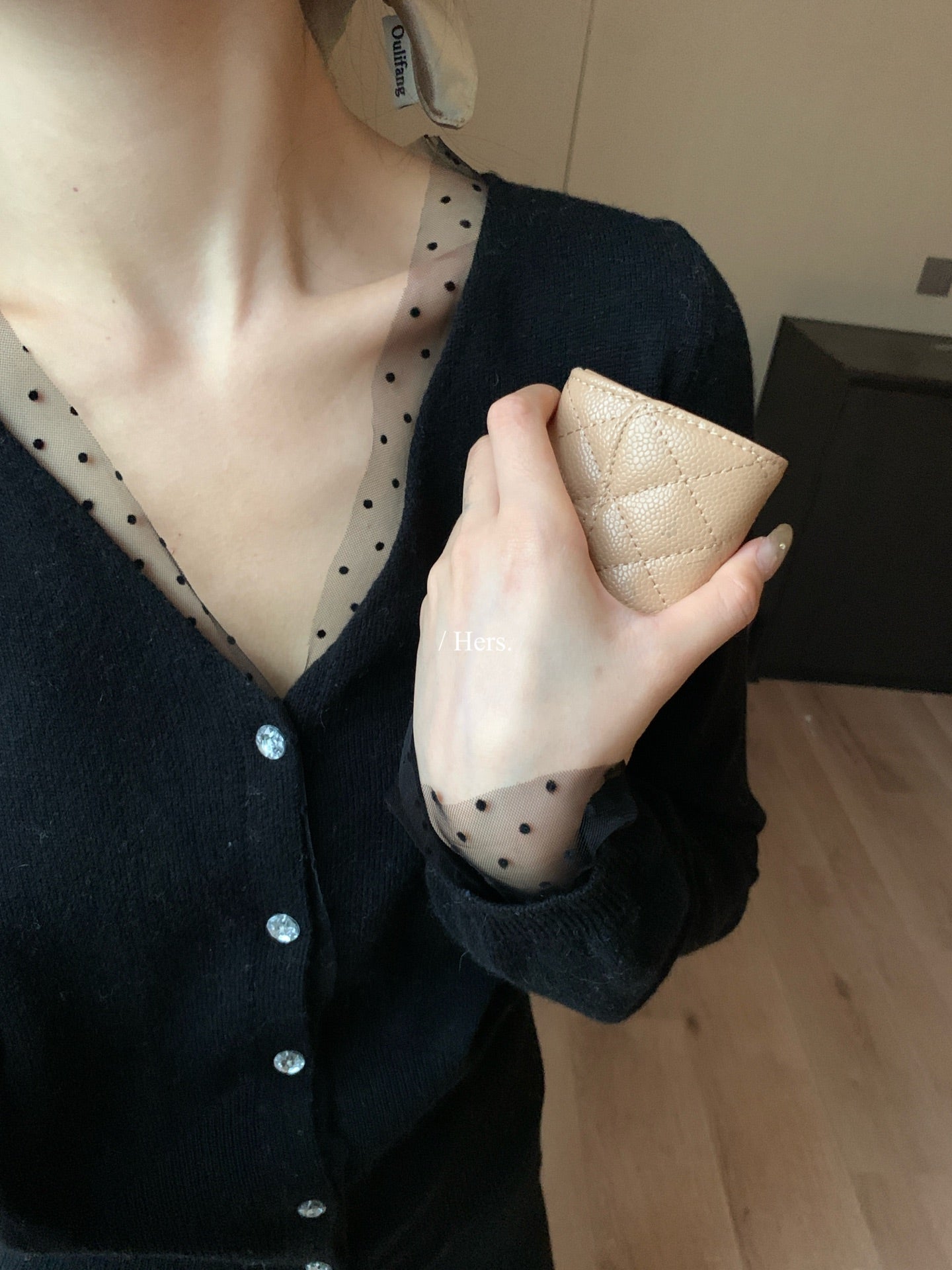 Hers - 羊絨波點紗紗針織衫  92638#