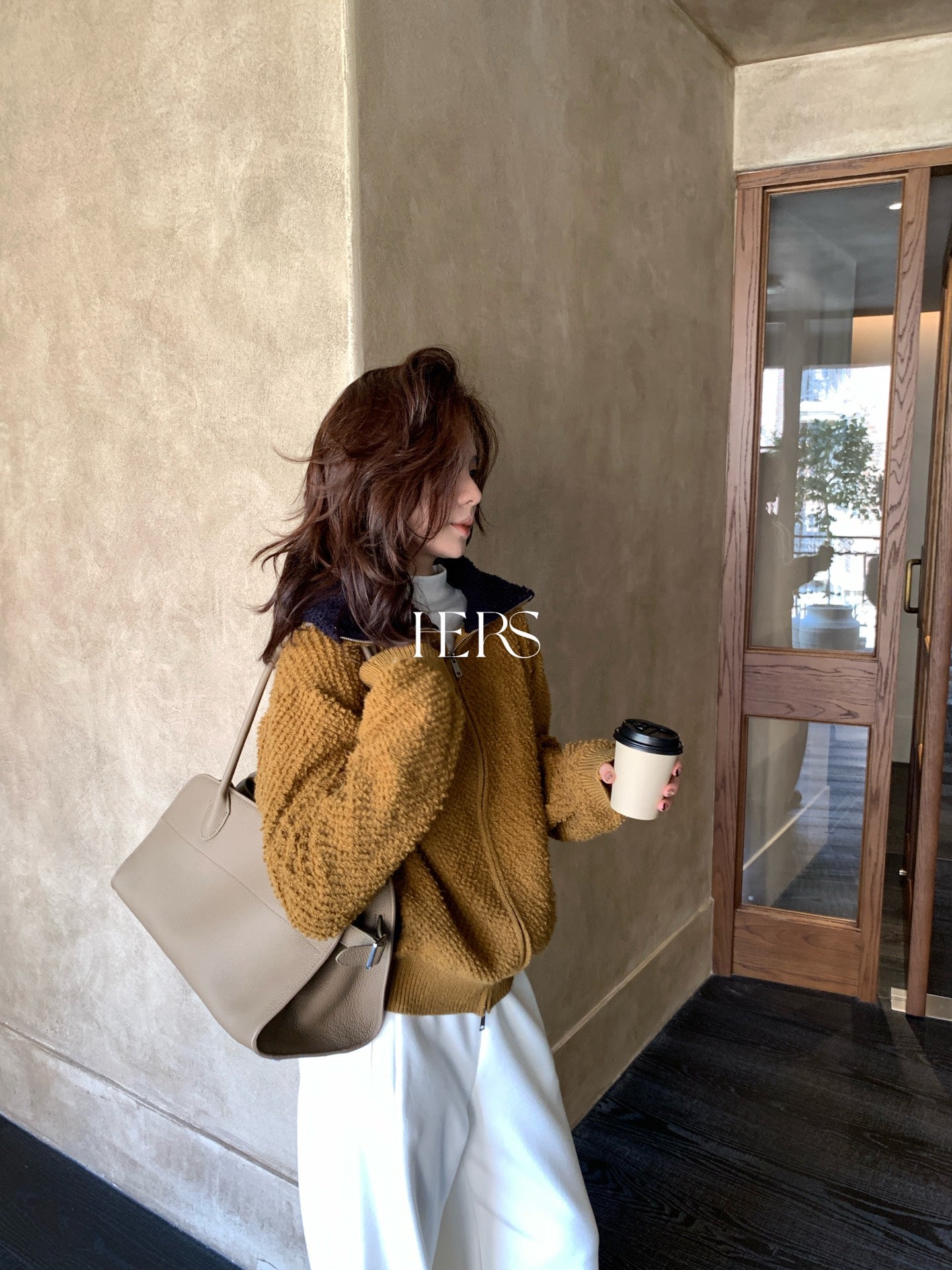 seeUbye - 撞色領口兩穿毛衣 92786#