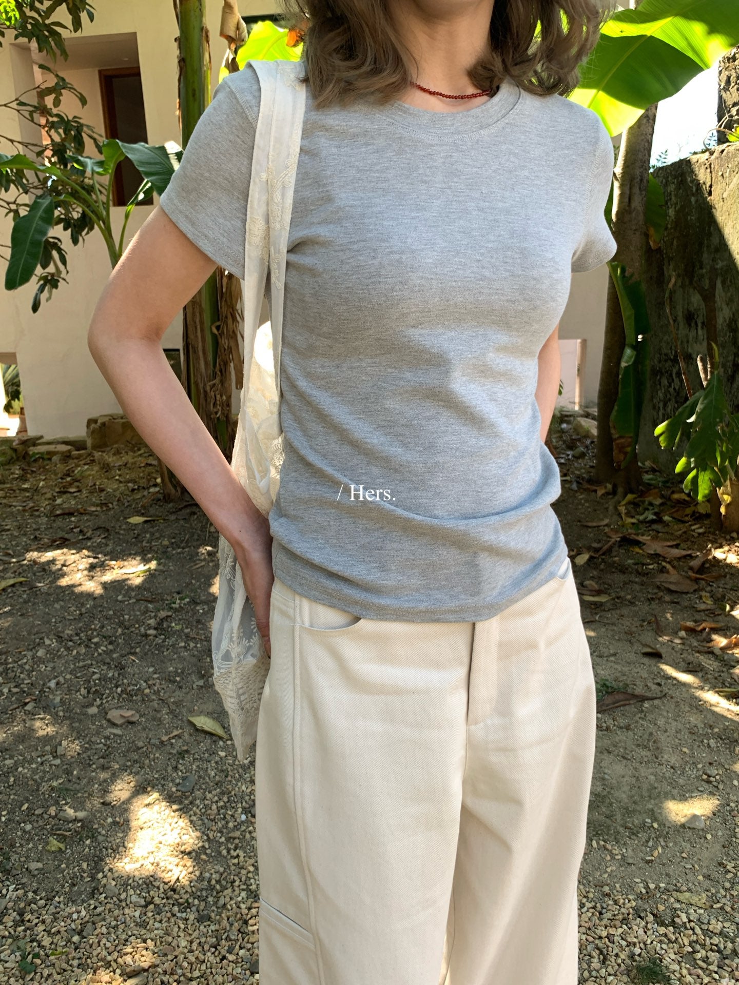 Hers - 正肩修身圓領T   80240#