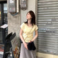 METWO> 扭摺小飛袖U領T 8274#