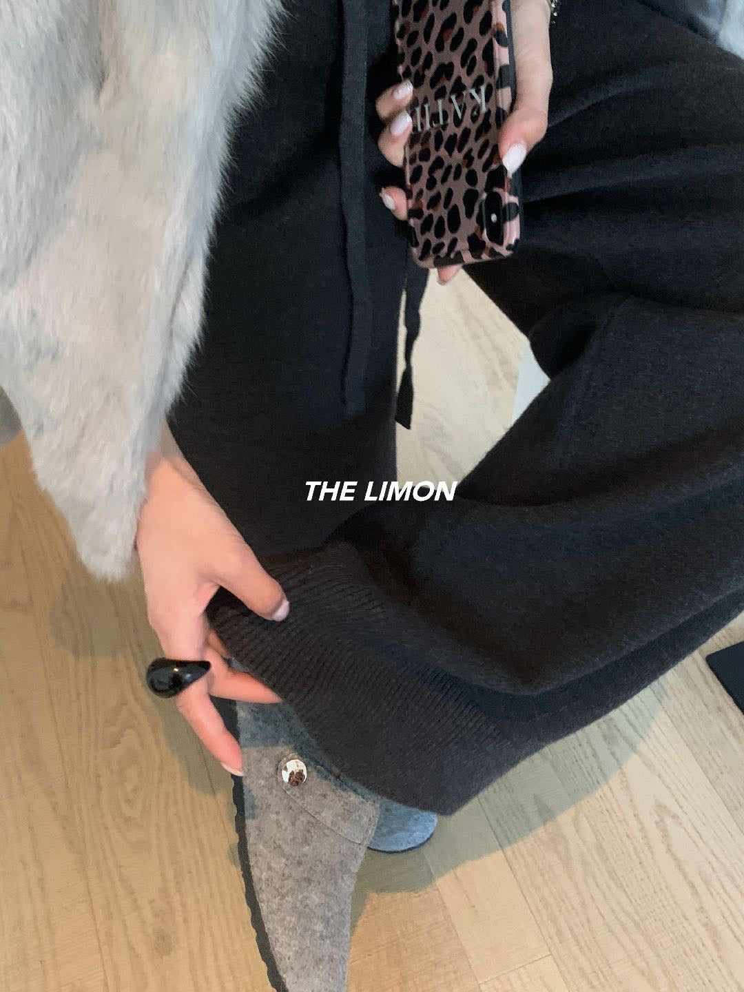 Limon - 軟糯針織休閒褲  9323#