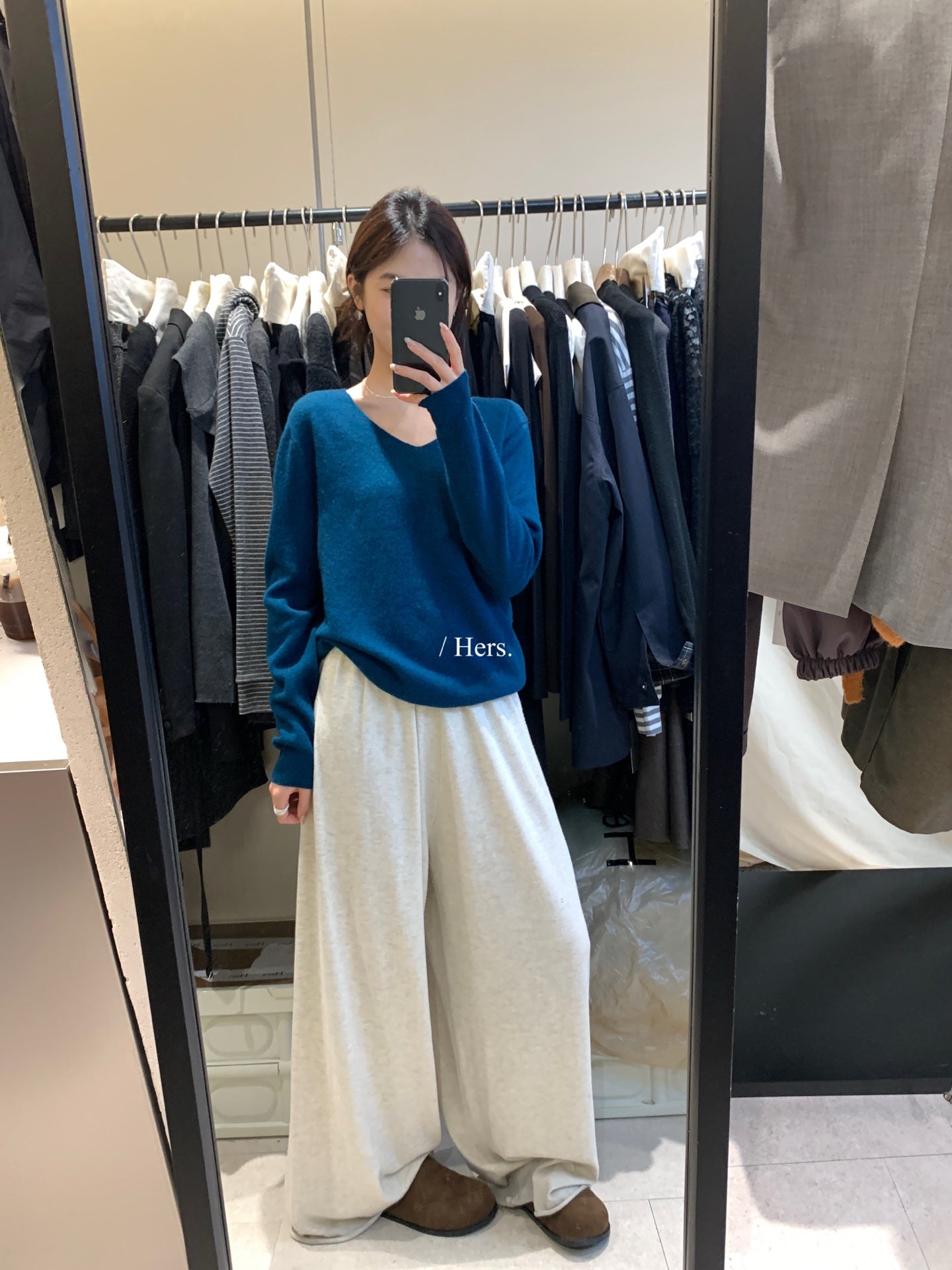 Hers - 羊毛V領針織衫  92437#