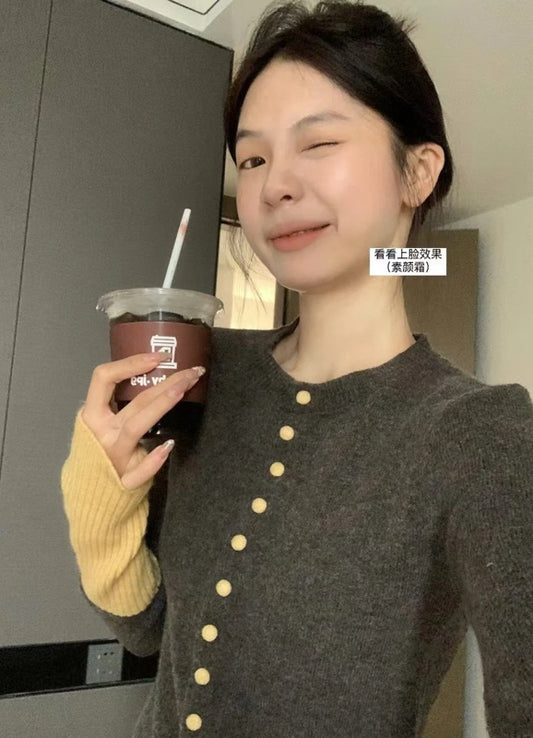 METWO> 拼色軟糯毛衣 #2225#