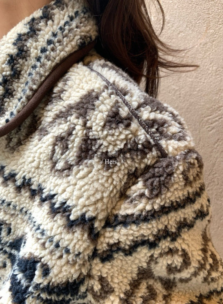 seeUbye - 費爾島搖粒絨麂皮絨一體外套  92593#