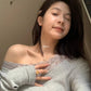 METWO> 抓毛蕾絲一字肩 #2129#