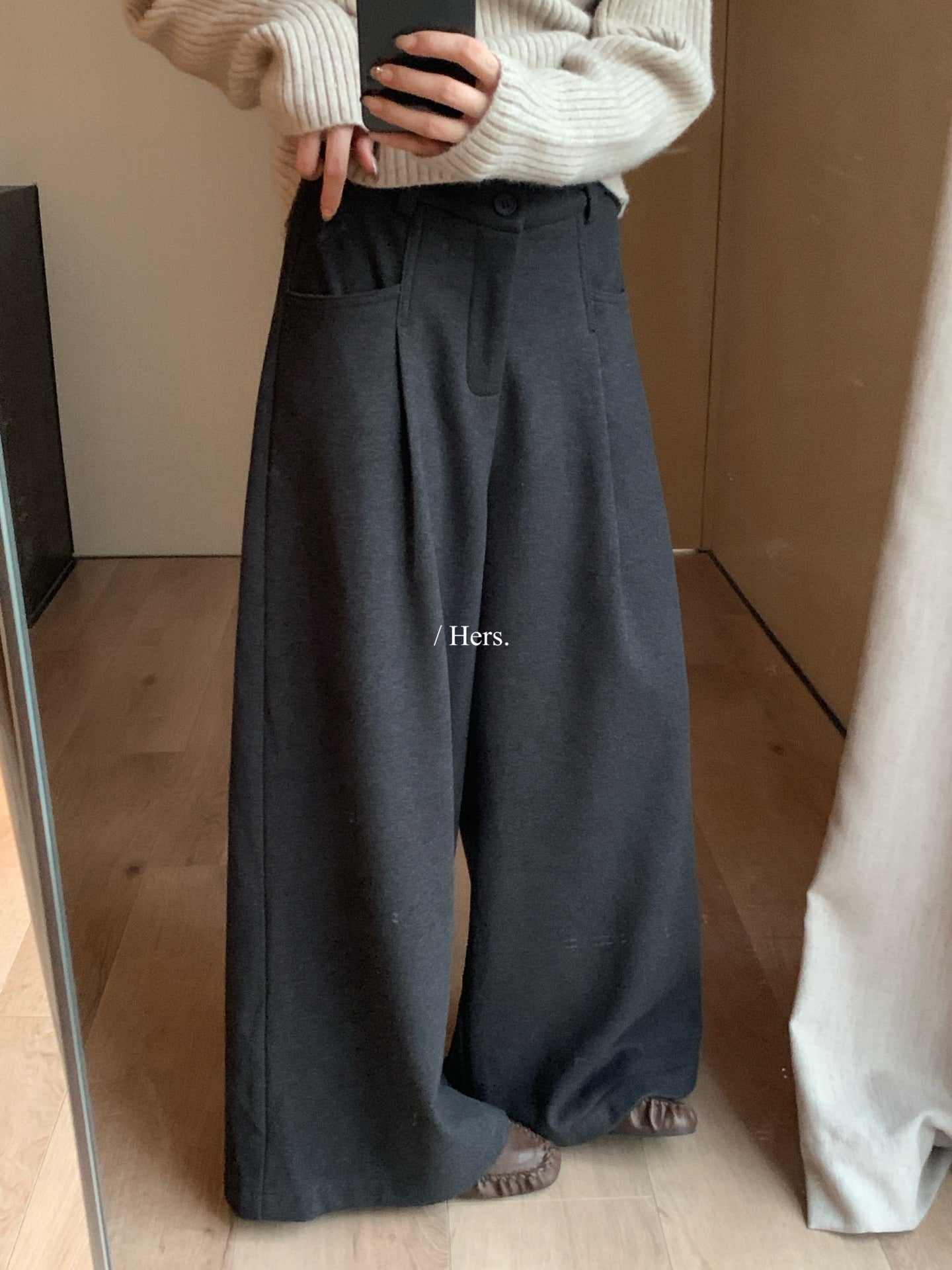 seeUbye - 加絨打折小闊西褲  92750#