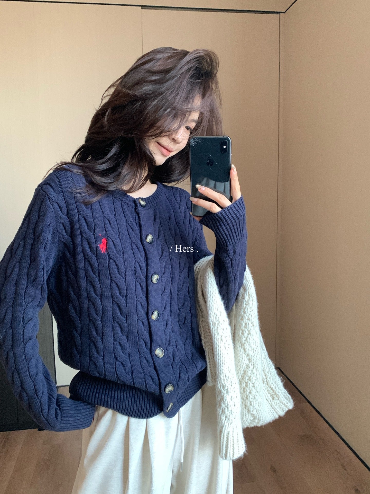 Hers - 厚針織開衫上衣   92691#