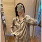 METWO> 海島碎花緞面居家服睡衣 #
