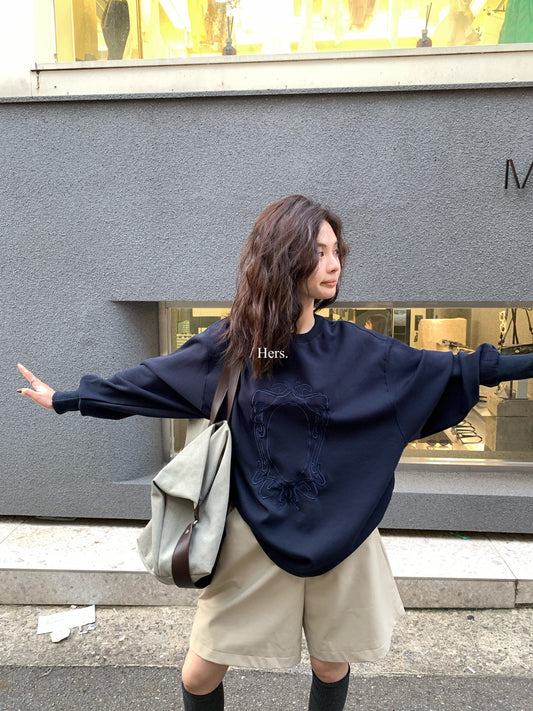 Hers - 魔鏡刺繡大版衛衣   92128#