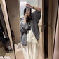 YJIA - 慵懶燈籠袖大開衫毛衣  687#