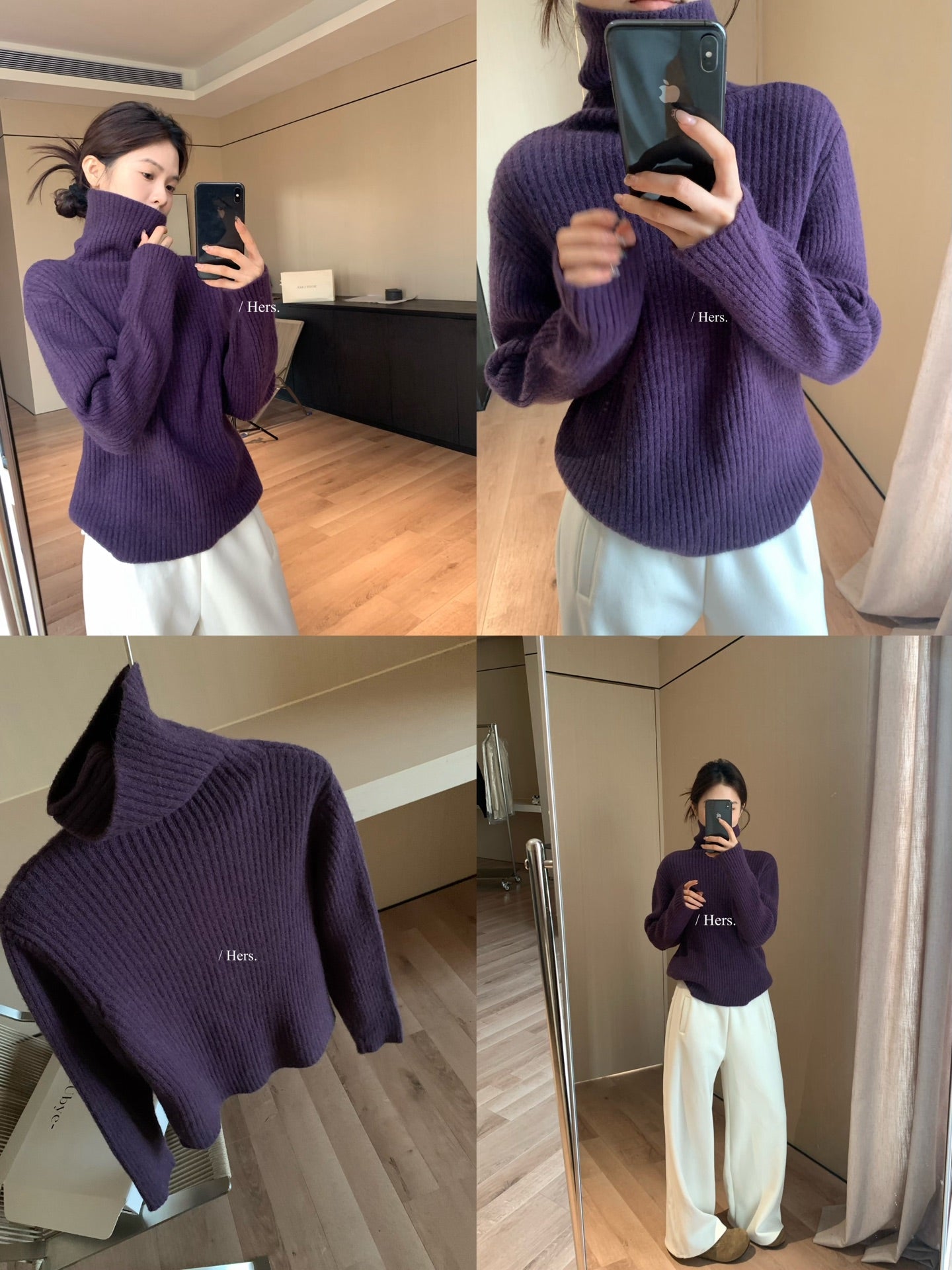 seeUbye - 10色 ! 高領坑條毛衣  92829#