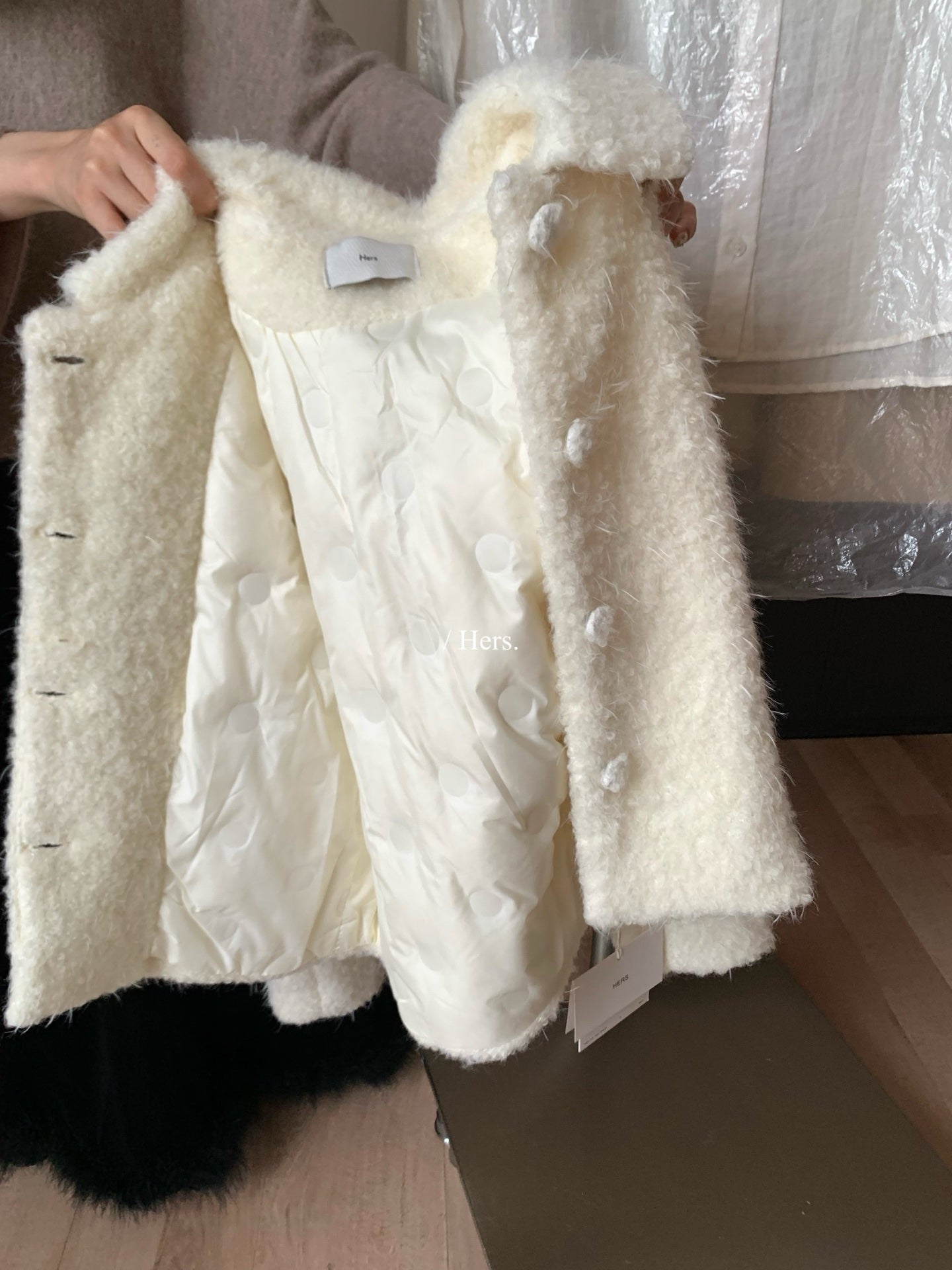 Hers - 奶芙芙小香風夾絨外套    92564#