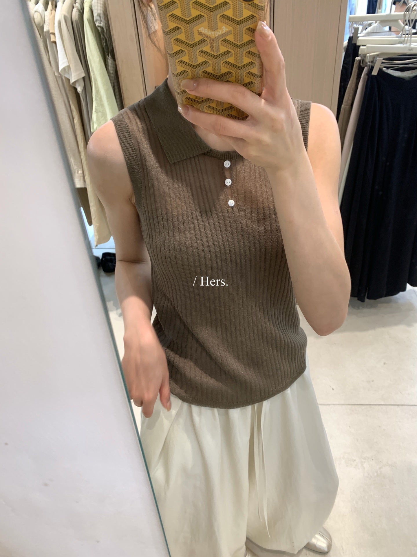 Hers - POLO領小精緻背心   08145#