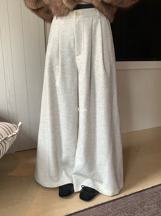 Hers - 壓褶闊腿西褲 92569#