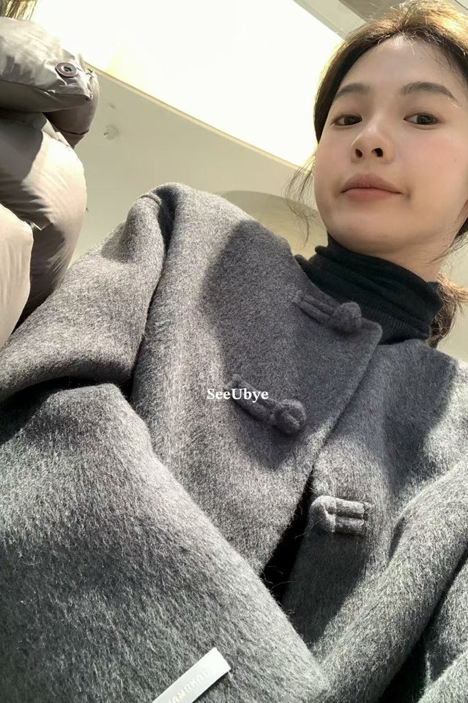 seeUbye 新中式 雙面羊毛盤釦大衣 #