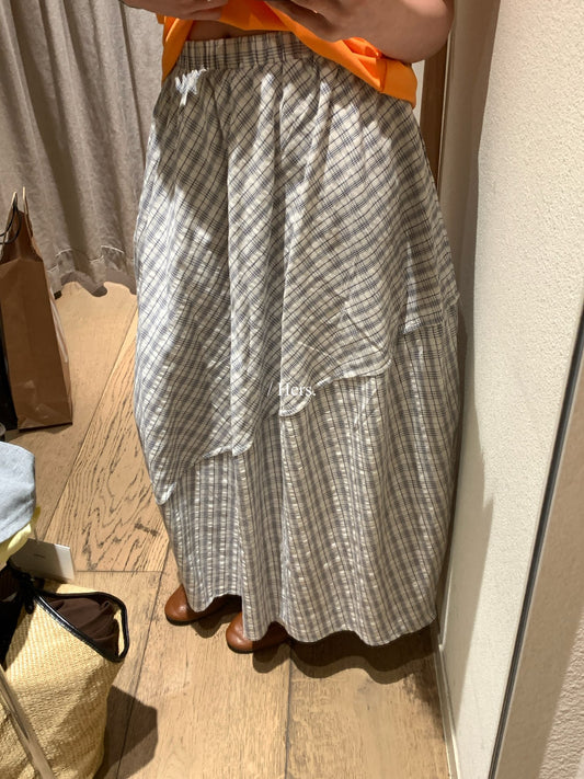 Hers - 格子山本半裙子   80304#