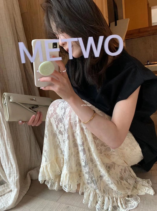 METWO> 中長法式飛袖西裝背心 1235#