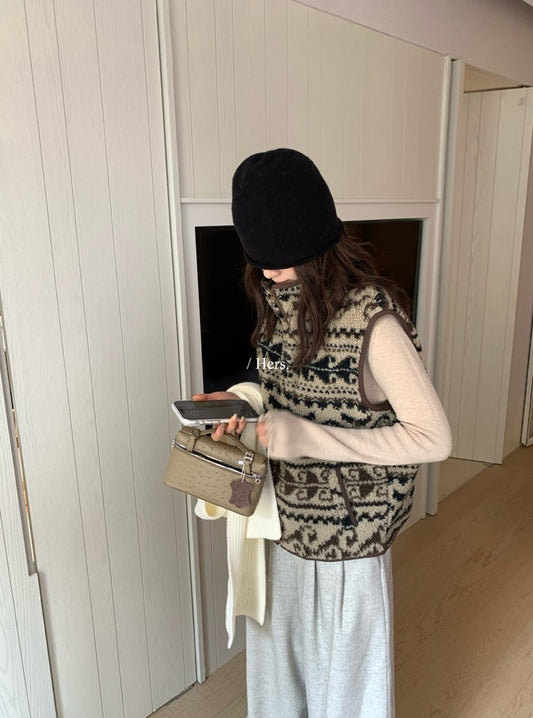 seeUbye - 費爾島搖粒絨夾棉馬甲 #