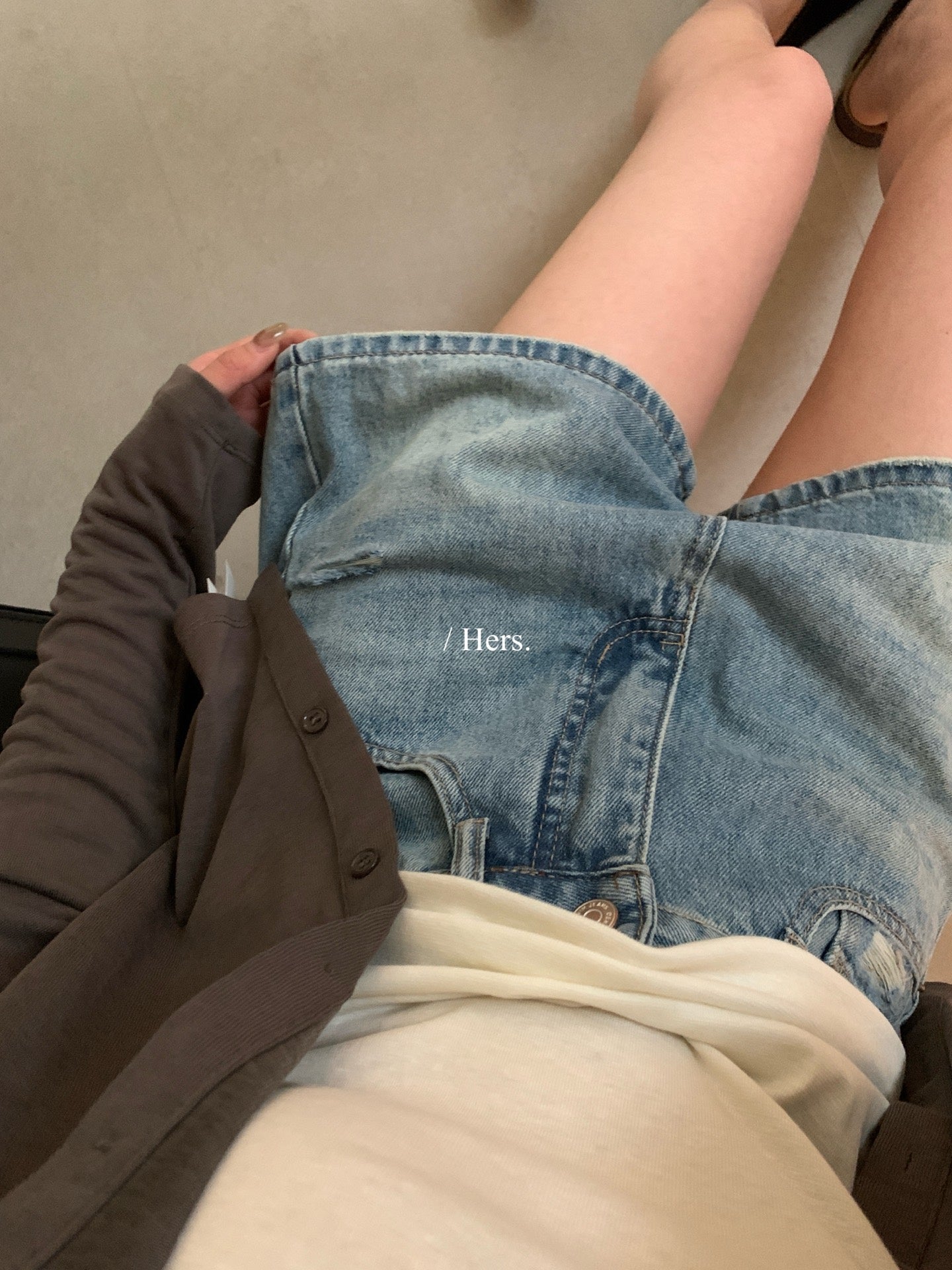 Hers - 清爽復古牛仔短褲   08222#