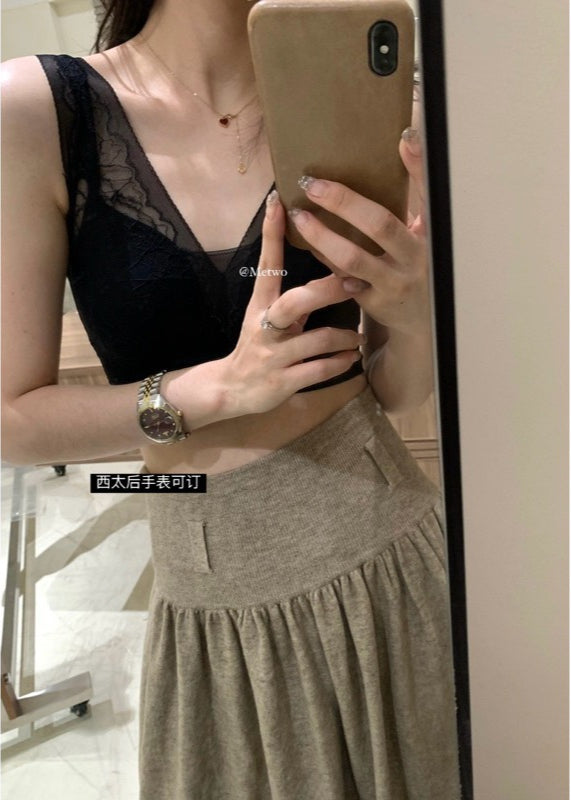 Metwo -  收腹羊絨傘裙(附皮帶) 2100#