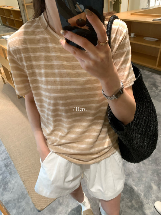 Hers - 竹節肌理感條紋T  80685#