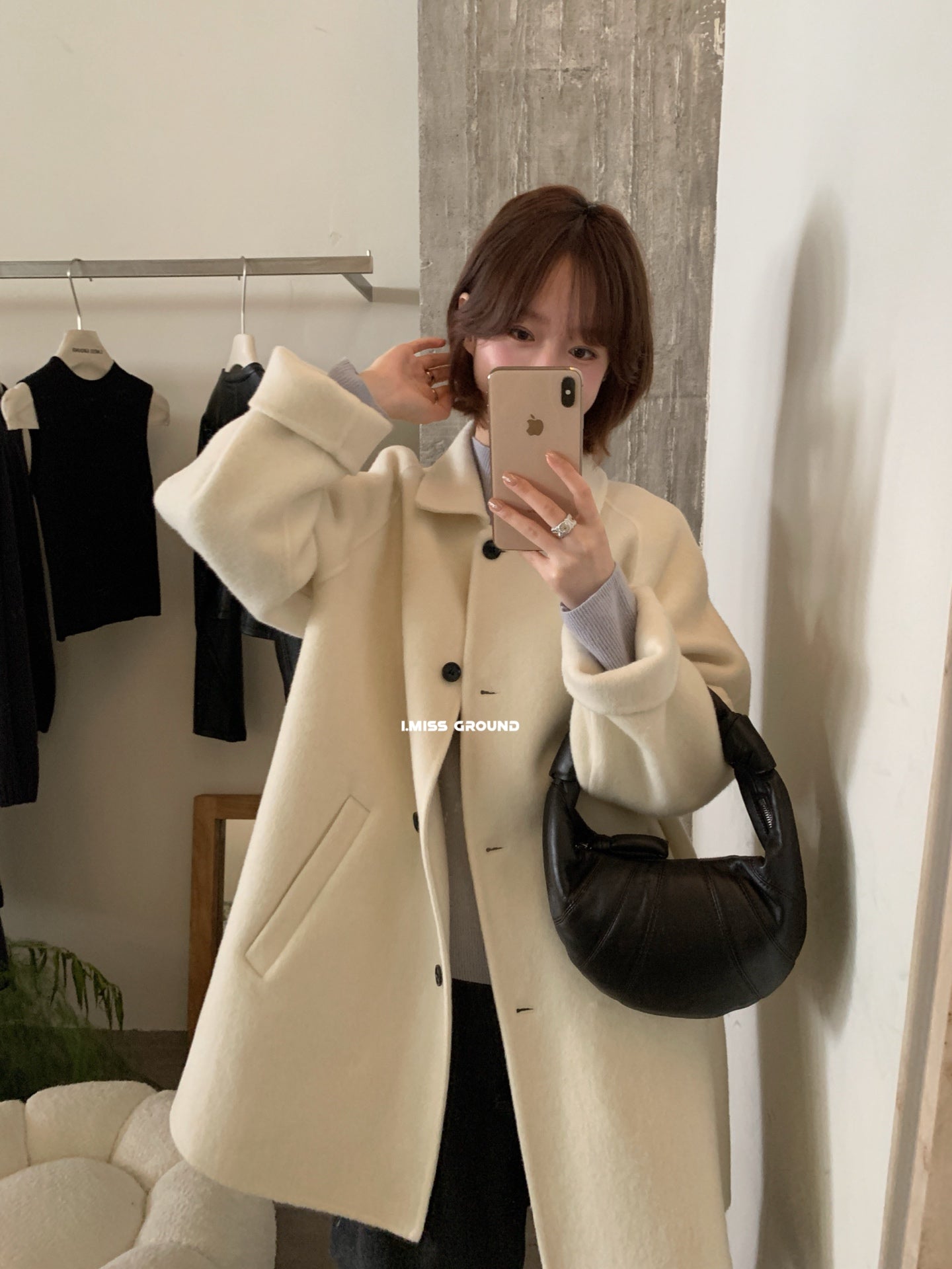 I  miss - 雙面羊毛中長大衣   2191#