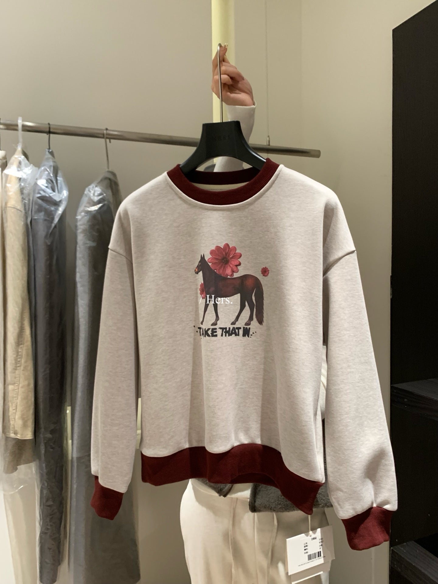 Hers -  騎士馬內絨衛衣   92517#