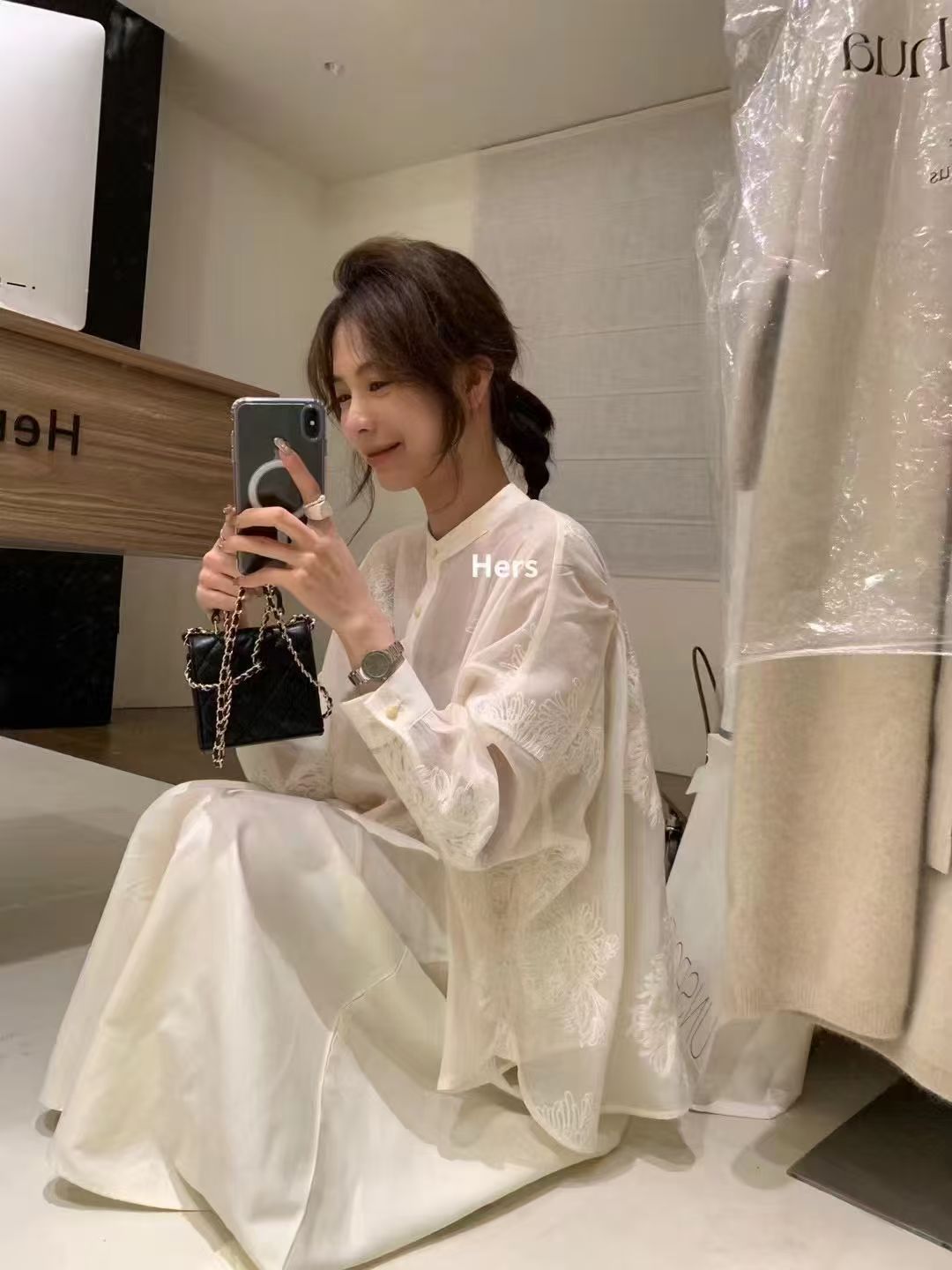 Hers - 超仙的一件刺繡襯衫&魚尾裙  20825#